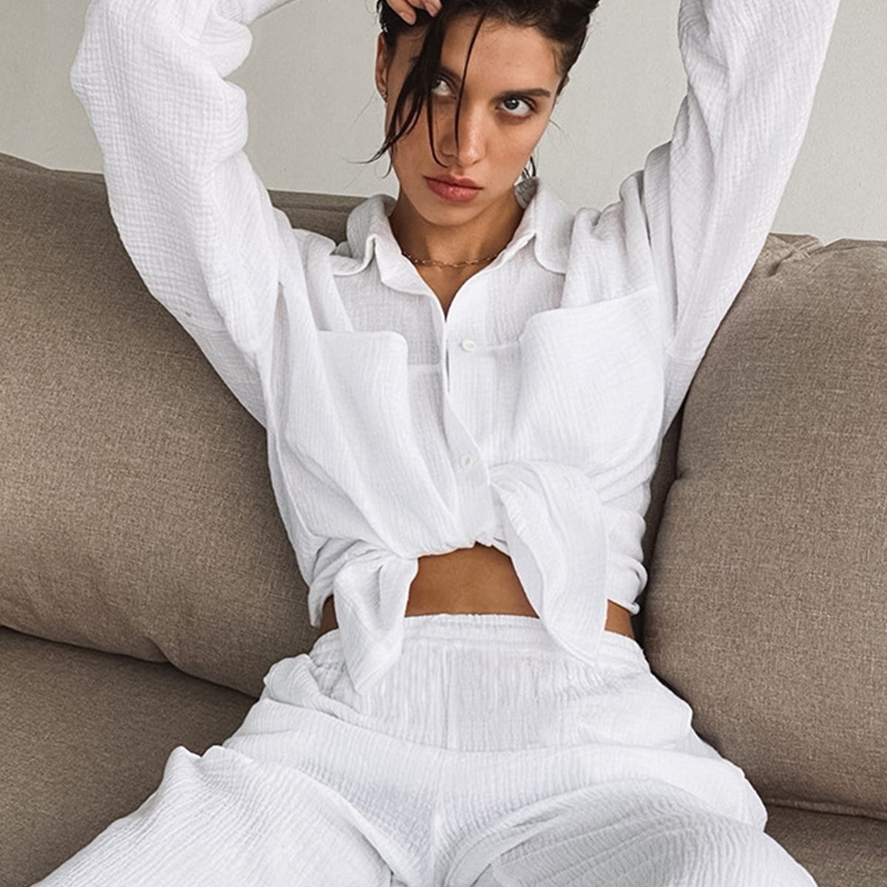 NWT 100% Cotton Two Piece Pants Set M